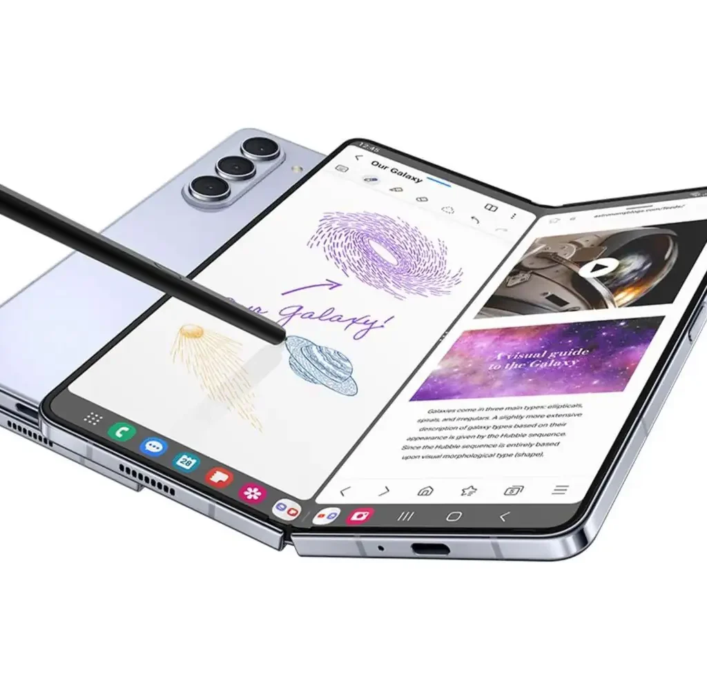 Samsung Galaxy Z Fold 5 main display outdoor brightness and crease visibility test