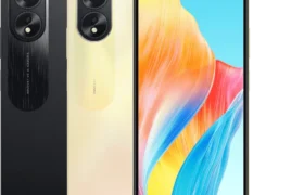 Front view of the OPPO A38 smartphone featuring a 6.56-inch 90Hz HD+ sunlight display with a waterdrop notch