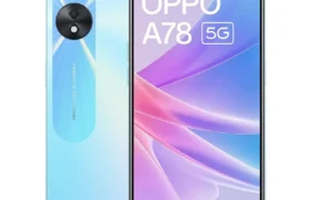 Front view of OPPO A78 showing the 90Hz FHD+ AMOLED punch-hole display
