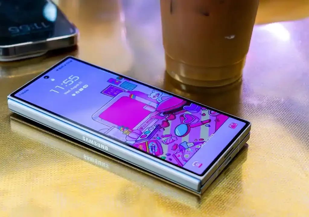 Samsung Galaxy Z Fold 6 outdoor display brightness and crease test under direct sunlight