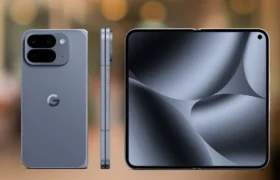Google Pixel 10 Pro Fold review displaying camera module and outer hinge build