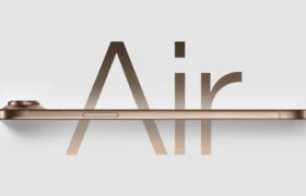 iPhone 17 Air review sample showing ultra-thin titanium design and display