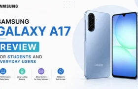 Samsung A17 Review displaying back design and camera module