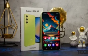 Samsung Galaxy A34 Review showcasing display and durable design