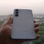 Samsung Galaxy A55 review showing back panel and camera module