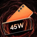 Samsung F55 review showing vegan leather back design and camera setup