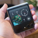 Samsung Galaxy Z Flip 5 Review showcasing folded hinge design and cover display
