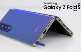 Samsung Z Fold 5 review showing outer cover screen and inner unfolded dynamic display