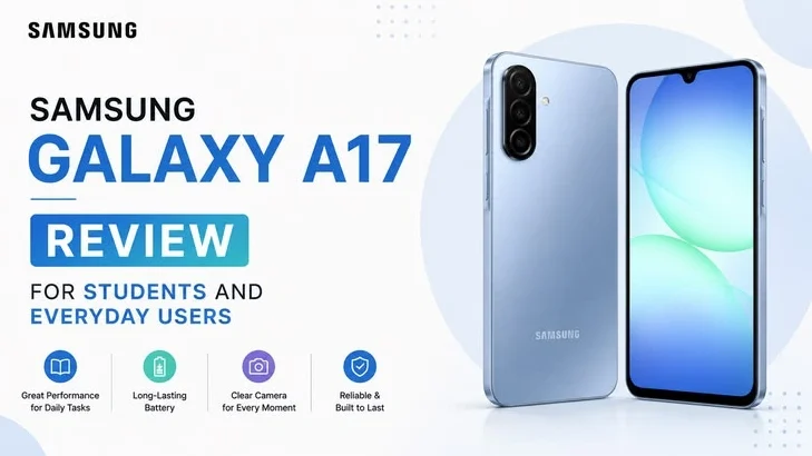 Samsung A17 Review displaying back design and camera module