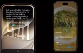 Siri AI Features display on iPhone screen