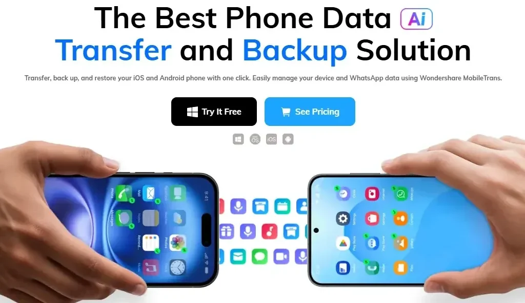 Switch to iPhone 18 Pro Data Transfer process display