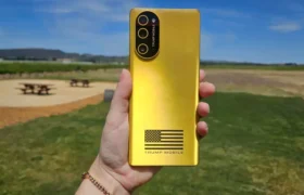 Trump Mobile T1 Price Hike gold color smartphone