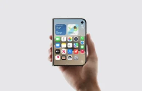 iPhone Duo Reachability feature demonstrated on the foldable OLED display
