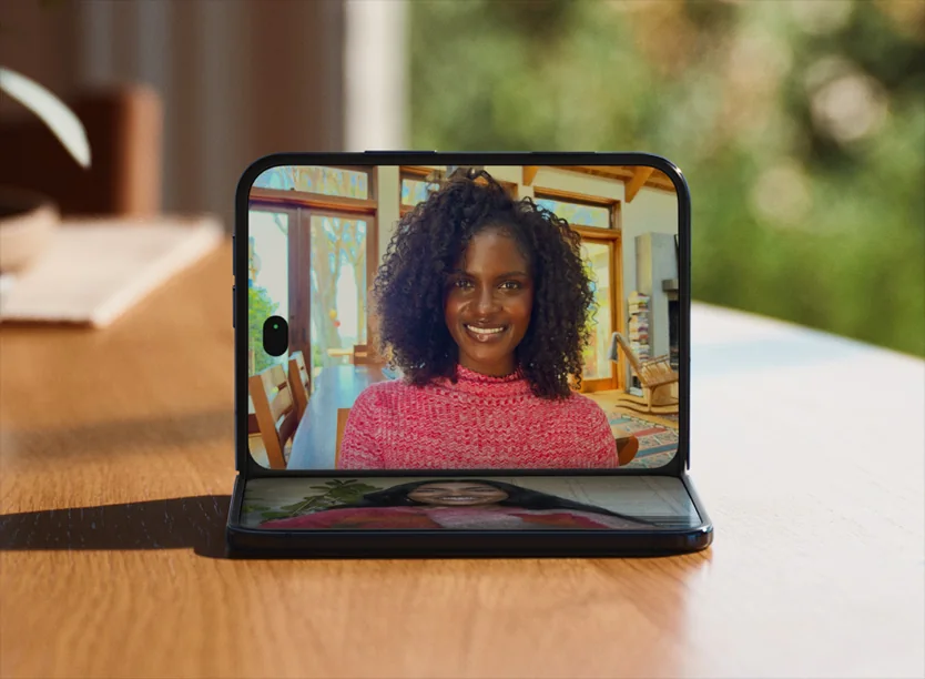 iPhone Duo review showcasing the unfolded dual display and hinge design