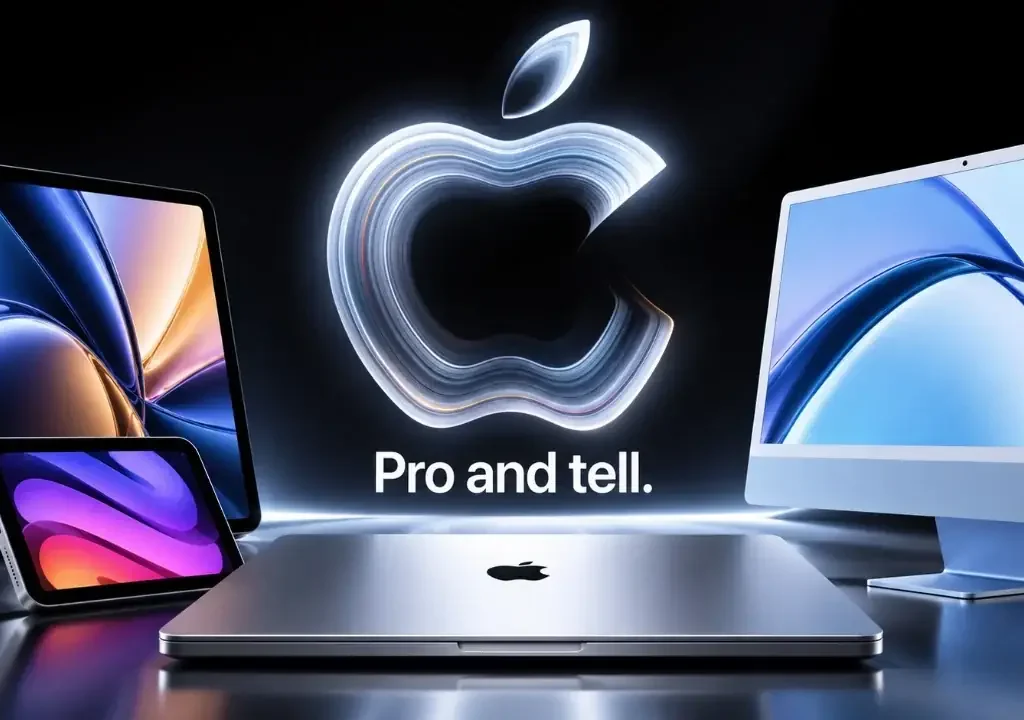 Apple Pro and Tell event showcasing an OLED touchscreen MacBook Pro