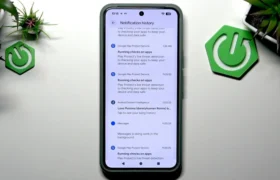 checking Android notification history via hidden shortcut on smartphone display