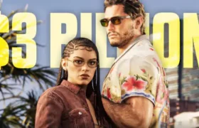 GTA 6 pre-orders sold graphic showing global sales charts and platform revenue shares