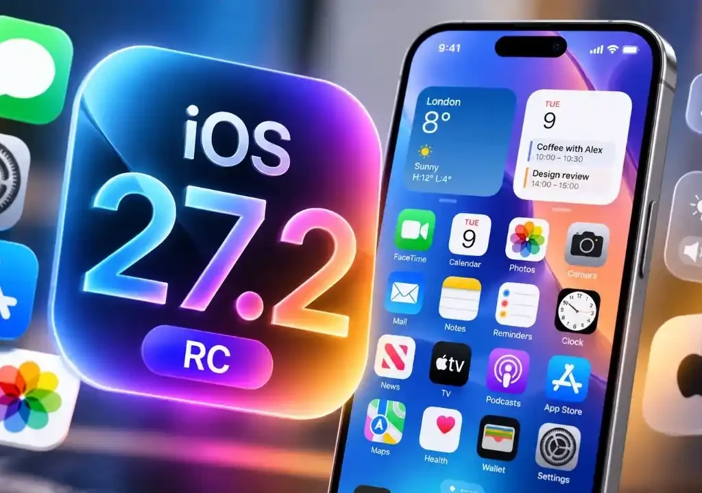 iOS 27.2 RC features interface on iPhone showcasing Apple TV profiles