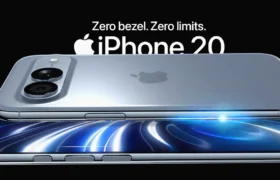 iPhone 20 Pro Max upgrade concept showing quad-curved glass panel