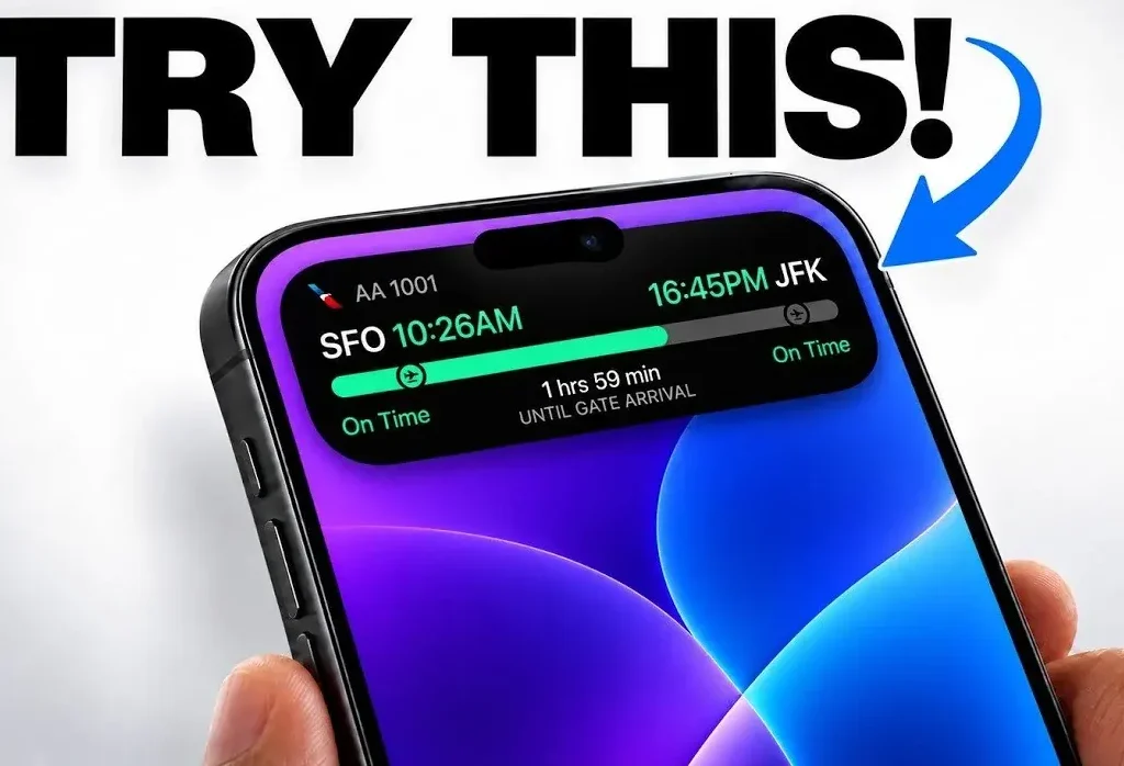 iPhone Dynamic Island features showing split multitasking bubbles and gestures