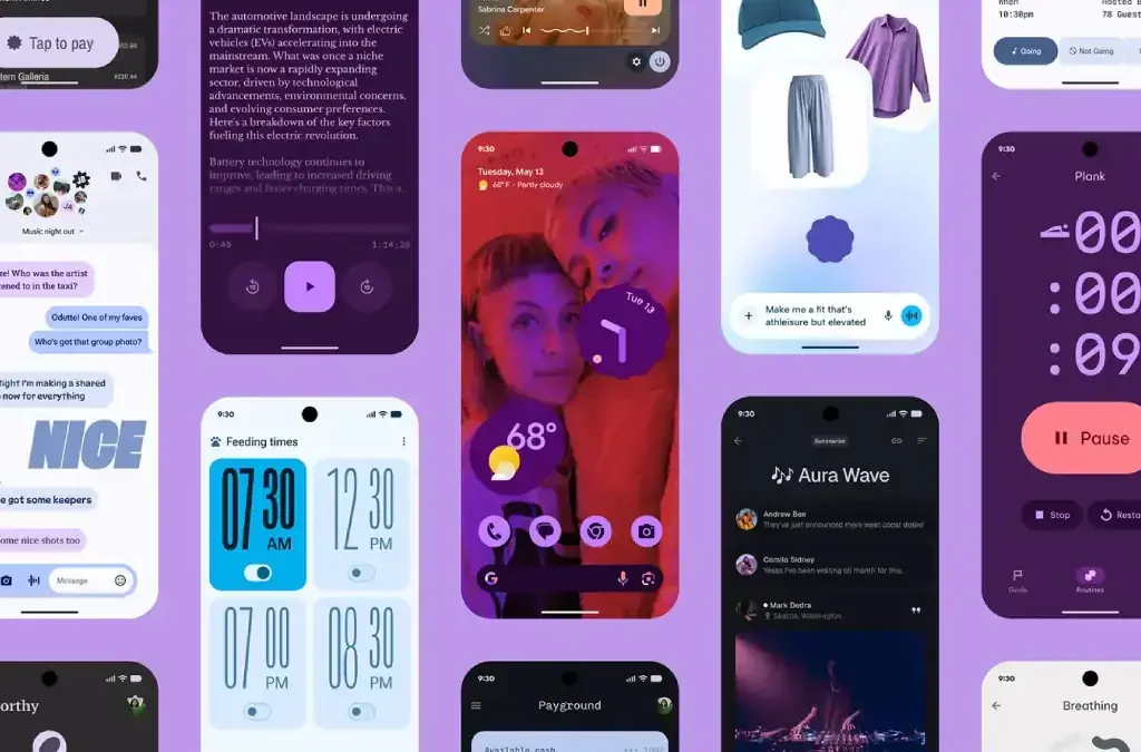 Pixel UI notification redesign showing split quick settings panel