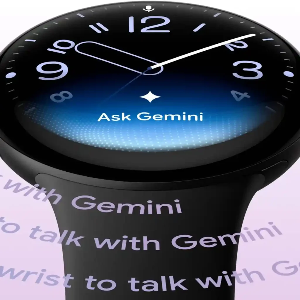 Pixel Watch 5 with LTE in Olive on wrist showing AMOLED display