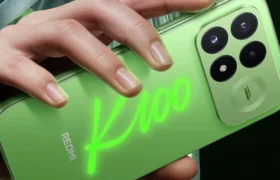 redmi k100 launch date official teaser showing green finish and sound by bose branding