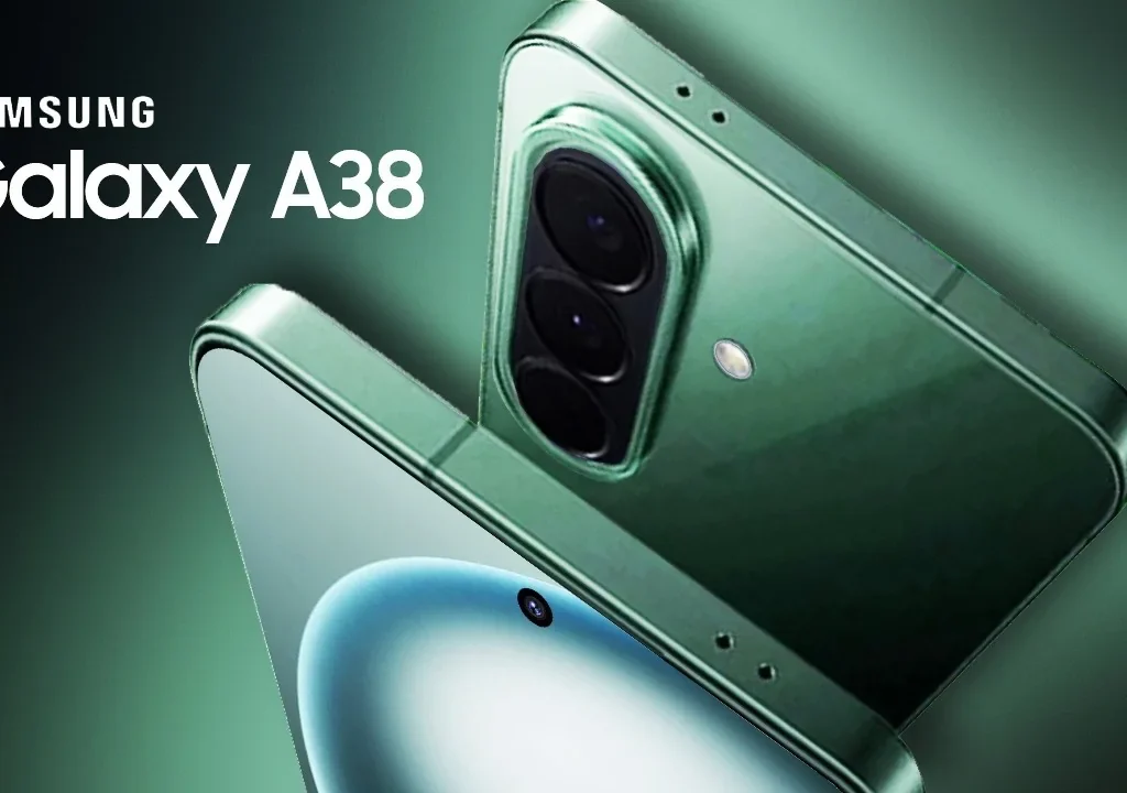 Samsung Galaxy A38 camera details showing triple camera module arrangement