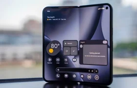Google Pixel 10 Pro Fold internal folding display outdoor brightness and crease visibility test